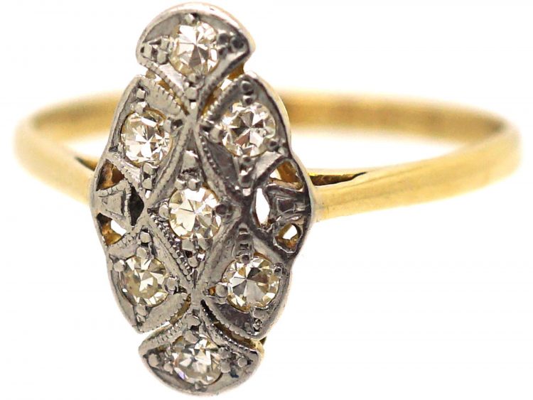 Art Deco 18ct Gold & Platinum, Diamond Ring