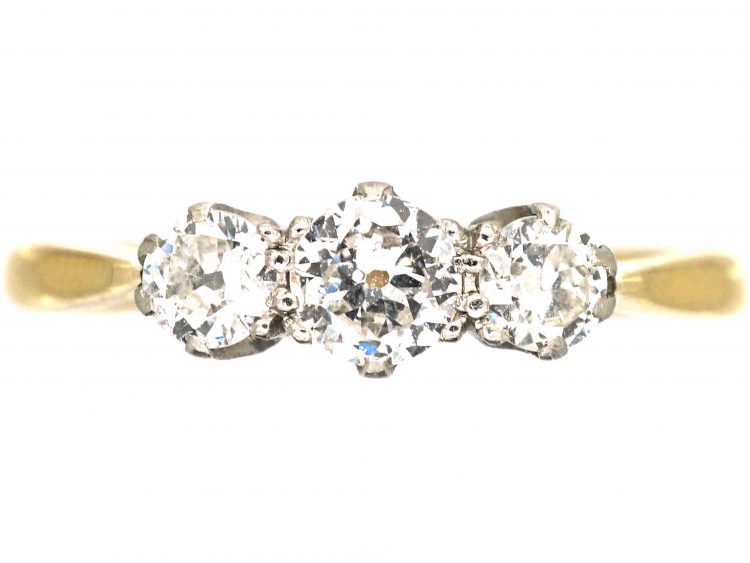 18ct Gold & Platinum, Three Stone Diamond Ring