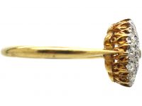 Edwardian 18ct Gold & Platinum, Pave Set Diamond Cluster Ring