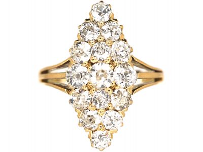 Edwardian 18ct Gold & Diamond Marquise Ring