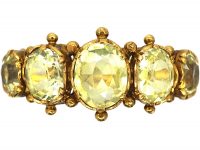 Regency 18ct Gold Ring set with Five Chrysolites