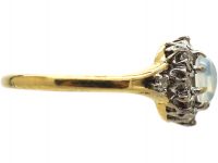 Edwardian 18ct Gold. Moonstone & Diamond Cluster Ring