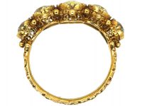 Regency 18ct Gold Ring set with Five Chrysolites