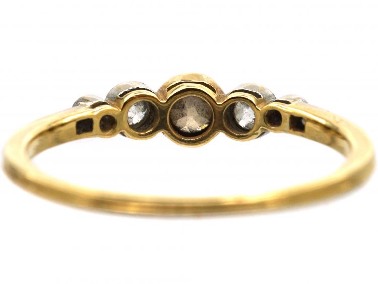 Edwardian 18ct Gold & Platinum Five Stone Diamond Ring
