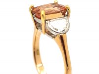 18ct Yellow & White Gold, Imperial Topaz & Diamond Ring