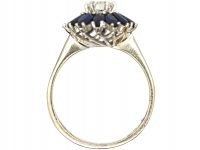 Mid Century 18ct White Gold Sapphire & Diamond Ballerina Ring