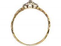 Georgian 15ct Gold & Old Mine Cut Diamond Cluster Ring