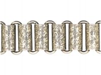 Victorian Silver Articulated Bracelet with Engraved Links