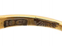 Victorian 18ct Gold, Ruby & Diamond Carved Half Hoop Ring