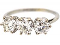 Platinum, Three Stone Diamond Ring