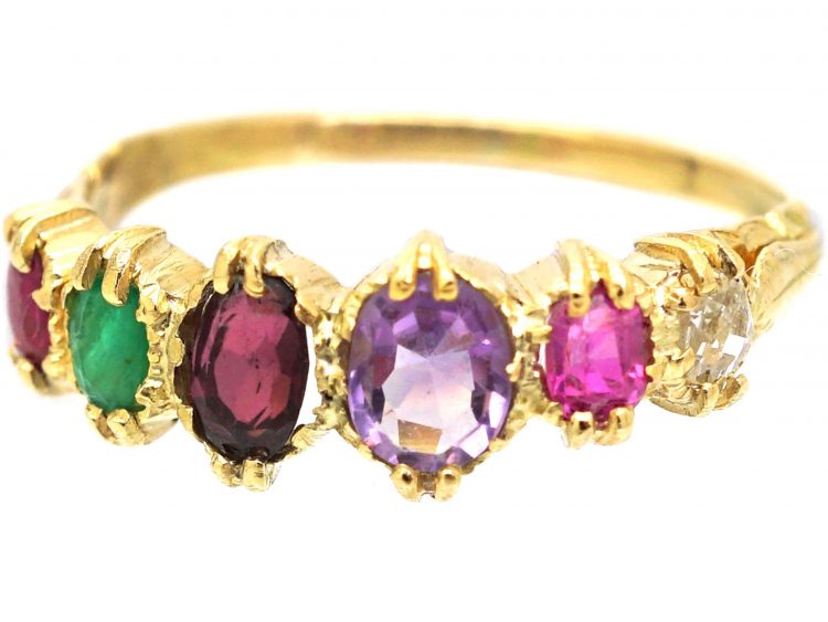 Regency 15ct Gold, Ring set with Gem Stones That Spell Regard