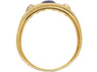 Edwardian 18ct Gold, Sapphire & Diamond Rub Over Set Ring