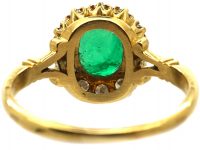 18ct Gold, Emerald & Diamond Cluster Ring