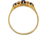 Edwardian 18ct Gold, Sapphire & Diamond Three Stone Ring