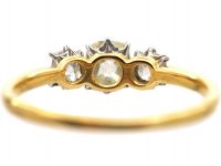 Edwardian 18ct Gold, Three Stone Old Mine Cut Diamond Ring
