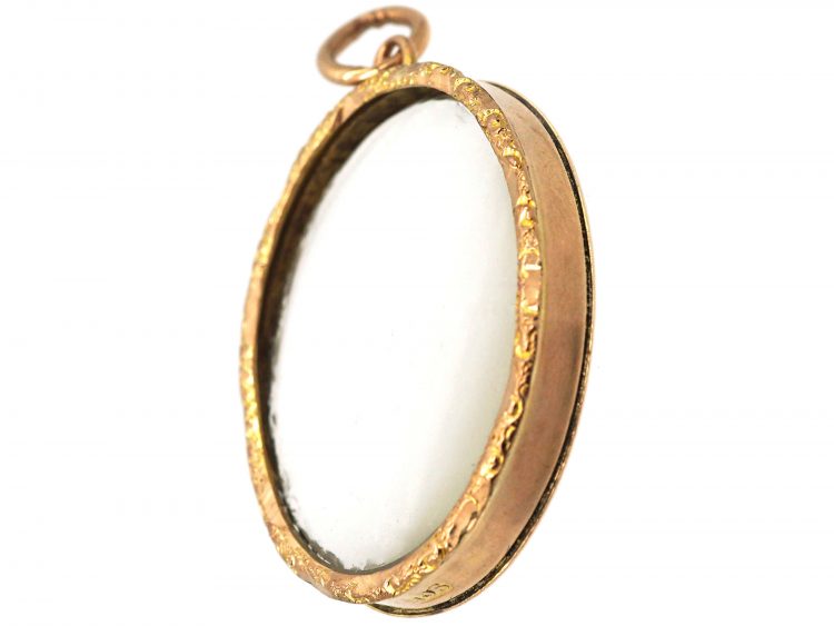 Edwardian 9ct Gold Glazed Open Locket