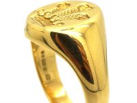 18ct Gold Signet Ring with Intaglio of Prince of Wales Feathers by Theo Fennell
