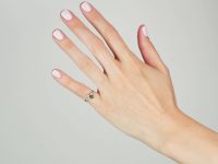 Edwardian 14ct Gold & Platinum, Emerald & Diamond Crossover Ring