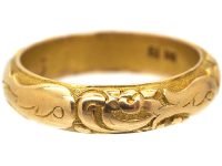 Early 20th Century 18ct Gold Wedding Ring with Repoussé Decoration