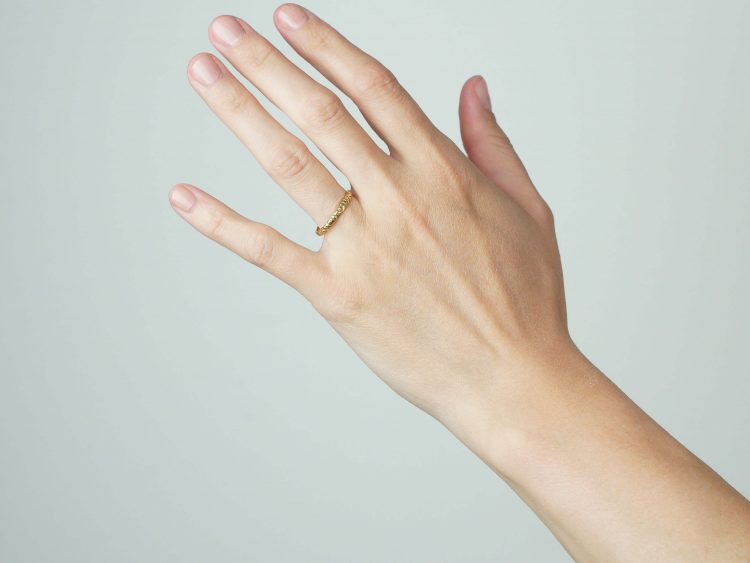 Georgian 18ct Gold Wedding Band with Repoussé Decoration