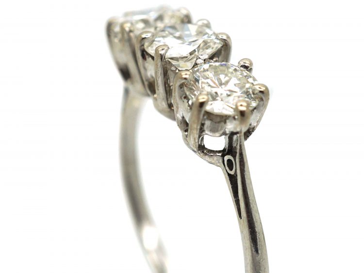 Platinum, Three Stone Diamond Ring