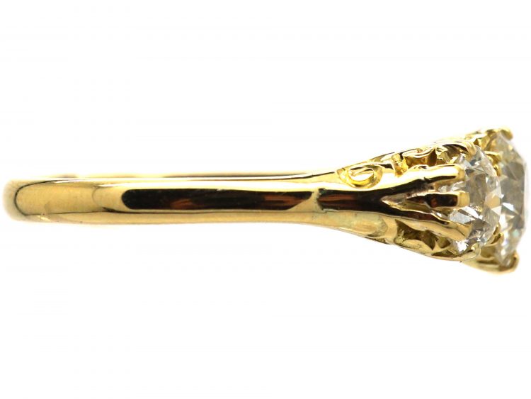Victorian 18ct Gold, Three Stone Old Mine Cut Diamond Ring
