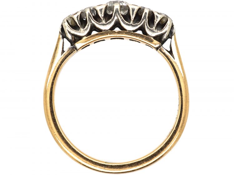 Edwardian 18ct Gold, Five Stone Diamond Ring with small Diamond Detail