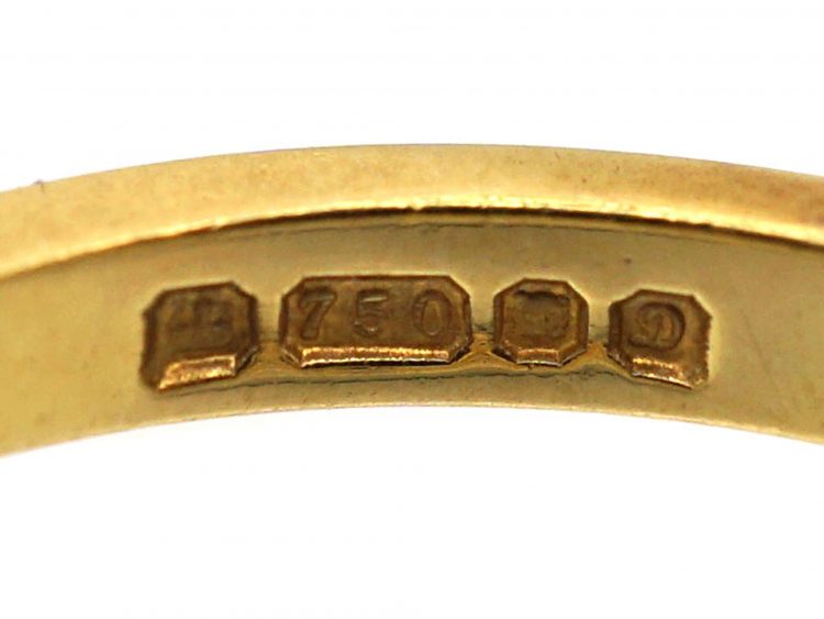 18ct Gold, Nine Stone Sapphire & Diamond Ring