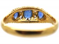 Edwardian 18ct Gold, Sapphire & Diamond Three Stone Ring
