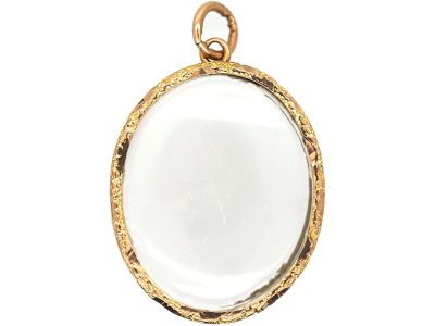 Edwardian 9ct Gold Glazed Open Locket