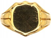 18ct Gold Signet Ring with Shield Motif by Charles Green & Co
