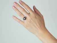 Mid Century 18ct White Gold Sapphire & Diamond Ballerina Ring