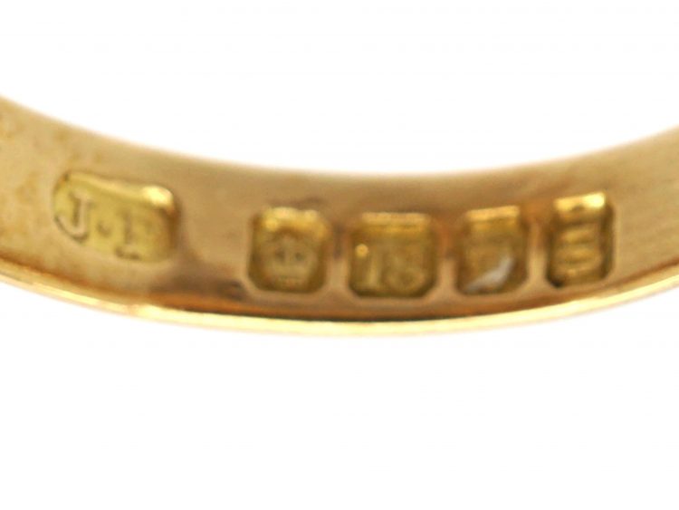 Edwardian 18ct Gold Knot Ring set with Three Diamonds