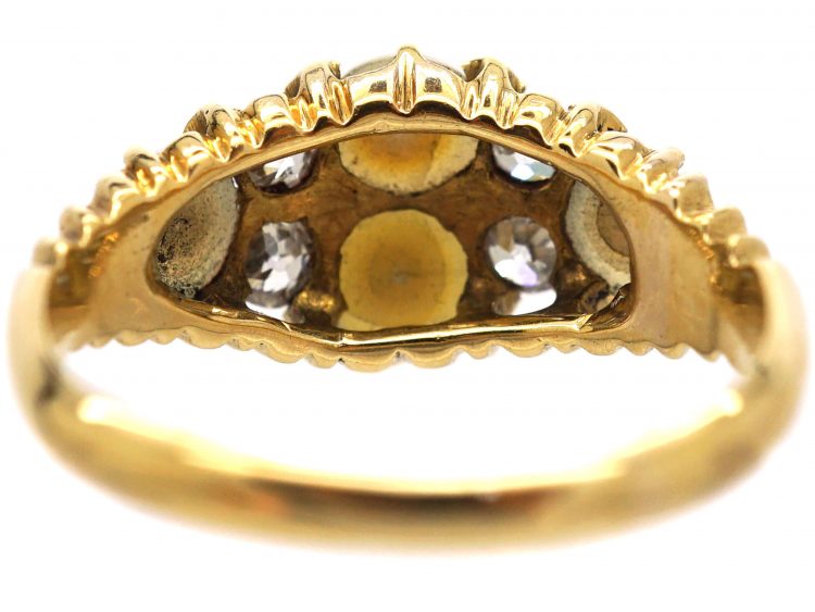Victorian 18ct Gold, Natural Split Pearl & Diamond Ring