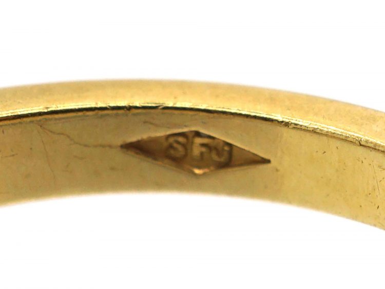 18ct Gold, Nine Stone Sapphire & Diamond Ring