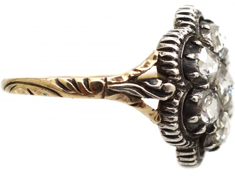Georgian Rose Diamond Cluster Ring