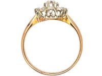 Early 20th Century 15ct Gold & Platinum, Rose Diamond Daisy Cluster Ring