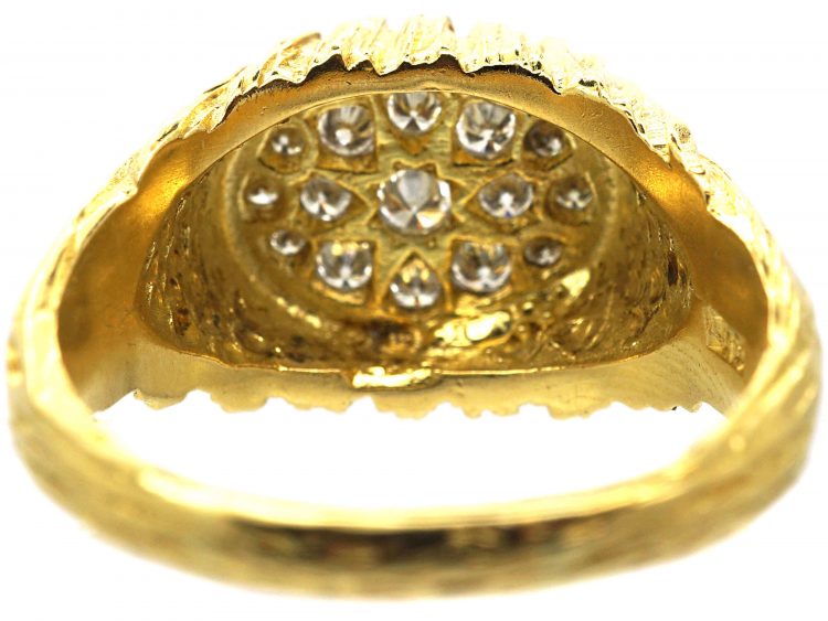 18ct Gold Modernist Ring set with Diamonds