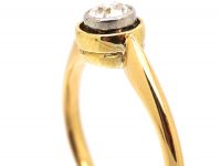 Art Deco 18ct Gold & Platinum, Old Mine Cut Diamond Solitaire Ring