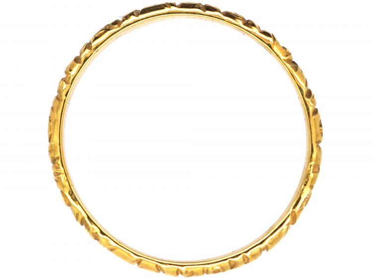 Georgian 18ct Gold Wedding Band with Repoussé Decoration