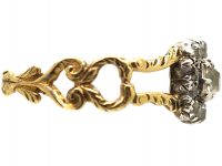 Georgian 15ct Gold & Old Mine Cut Diamond Cluster Ring