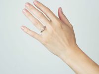 Art Deco 18ct Gold & Platinum, Diamond Solitaire Ring with Diamond Set Shoulders