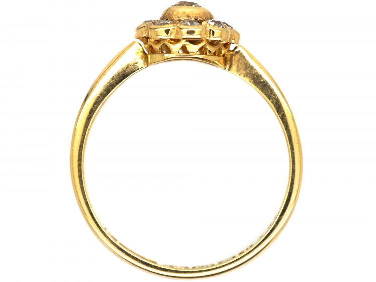 Edwardian 18ct Gold & Diamond Daisy Cluster Ring