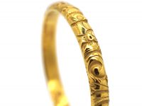 Georgian 18ct Gold Wedding Band with Repoussé Decoration