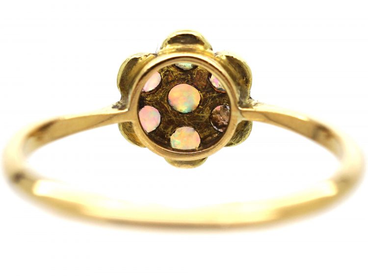 Edwardian 18ct Gold, Opal Cluster Ring