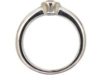 18ct White Gold Diamond Rub Over Set Solitaire Ring