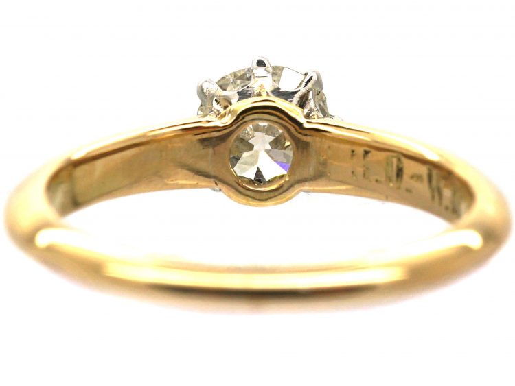 Edwardian 18ct Gold & Diamond Solitaire Ring