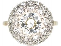 Art Deco 18ct White Gold & Platinum, Bombè Diamond Ring