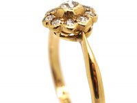 Edwardian 18ct Gold & Diamond Daisy Cluster Ring