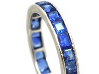 Art Deco 18ct White Gold, Sapphire Eternity Ring